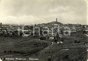Cartolina originale da collezione 1954 SAN SALVATORE MONFERRATO AL Panorama paese e campagne Cartolina FG VG 1