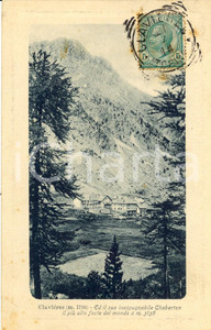 Cartolina originale da collezione 1914 CLAVIERES (TO) Veduta paese e Forte CHABERTON *Cartolina postale FP VG 1