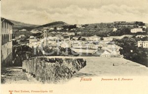 Cartolina originale da collezione 1900 ca FIESOLE FI Panorama del paese da Colle SAN FRANCESCO Cartolina FP NV 1