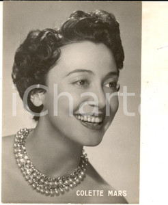 Cartolina originale da collezione 1955 ca PARIS MUSICA Ritratto della cantante Colette MARS Foto seriale 12x14 1