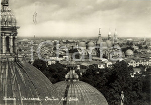Cartolina originale da collezione 1958 PADOVA Panorama tetti cittÃ  con Basilica di SANT ANTONIO Cartolina FG VG 1