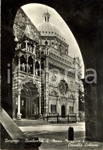 Cartolina originale da collezione 1961 BERGAMO Basilica SANTA MARIA MAGGIORE e Cappella COLLEONI *Cartolina FG VG 1