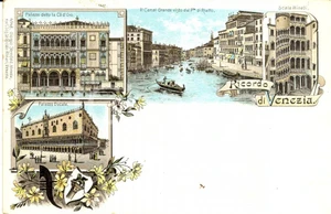 Cartolina originale da collezione 1900 ca VENEZIA Vedutine CA  D ORO Scala MINELLI e Canal GRANDE Cartolina FP NV 1