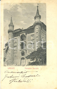 Cartolina originale da collezione 1903 URBINO Veduta del Palazzo Ducale  *Cartolina postale FP VG 1