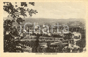 Cartolina originale da collezione 1930 ca OVADA (AL) Veduta panoramica del paese *Cartolina postale FP NV 1
