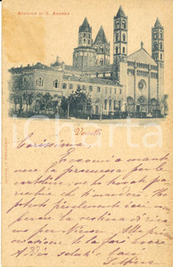 Cartolina originale da collezione 1898 VERCELLI Veduta della Basilica di SANT'ANDREA *Cartolina FP VG 1