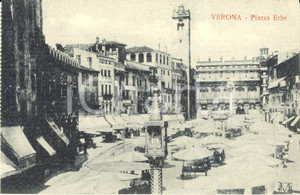 Cartolina originale da collezione 1925 ca VERONA Piazza delle ERBE con tavolini e ombrelloni *Cartolina FP NV 1