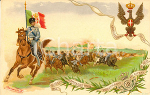 Cartolina originale da collezione 1900 ca REGIO ESERCITO 19° Reggimento CAVALLEGGERI GUIDE Cartolina ILLUSTRATA NV 1