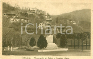 Cartolina originale da collezione 1935 ca PETTINENGO (BI) Monumento ai Caduti e frazione PIANA *Cartolina FP NV 1