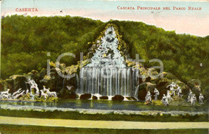 Cartolina originale da collezione 1914 CASERTA Veduta cascata principale nel Parco Reale *Cartolina postale FP VG 1