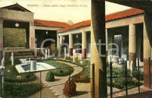 Cartolina originale da collezione 1918 POMPEI NA Veduta Casa detta degli AMORINI D ORO Cartolina postale FP VG 1
