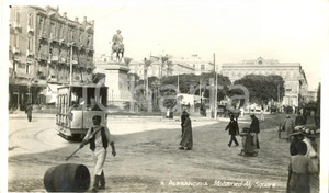 Cartolina originale da collezione 1940 ca ALESSANDRIA D'EGITTO Filobus in  Piazza MOHAMED ALY  *Cartolina FP NV 1
