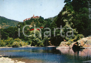 Cartolina originale da collezione 1950 ca VARALLO (VC) Sacro Monte visto dal fiume SESIA *Cartolina FG NV 1