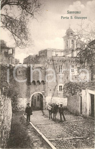 Cartolina originale da collezione 1920 ca SANREMO (IM) Veduta di Porta SAN GIUSEPPE *Cartolina ANIMATA FP NV 1