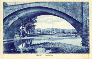 Cartolina originale da collezione 1942 OVADA (AL) Panorama con dettaglio ponte su fiume STURA *Cartolina FP NV 1