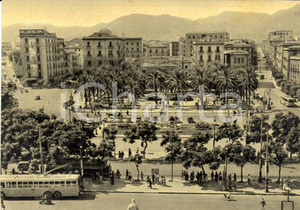Cartolina originale da collezione 1963 PALERMO Filobus in Piazza CASTELNUOVO - Insegna Brillantina ZUMA *Cartolina 1