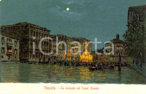 Cartolina originale da collezione 1900 ca VENEZIA La serenata in gondola sul Canal GRANDE *Cartolina FP NV 1