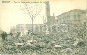 Cartolina originale da collezione 1920 ca MESSINA TERREMOTO Una piazza distrutta *Cartolina postale FP NV 1