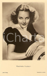 Cartolina originale da collezione 1930 ca CINEMA Actress Rochelle HUDSON Portrait with necklace *Cartolina FP NV 1