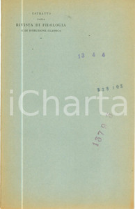 Libro, pubblicazione d epoca 1954 Luigi MORETTI Koina Asias Estratto da Rivista di Filologia 1