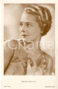 Cartolina originale da collezione 1930 ca CINEMA Actress Gerda MAURUS Portrait with necklace Cartolina FP NV 1