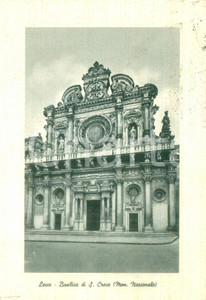 Cartolina originale da collezione 1957 LECCE Basilica di SANTA CROCE Monumento Nazionale *Cartolina FG VG 1