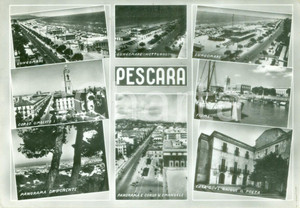 Cartolina originale da collezione 1957 PESCARA Vedutine lungomare Corso UMBERTO I Cartolina FG VG 1