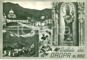 Cartolina originale da collezione 1961 OROPA (BI)Vedutine del Santuario e Beata Vergine *Cartolina FG VG 1