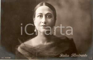 Cartolina originale da collezione 1925 ca CINEMA Italia ALMIRANTE Ritratto con orecchini di perle Cartolina FP NV 1