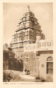 Cartolina originale da collezione 1935 ca MISSIONI ESTERE  HYDERABAD INDIA Fachiro al Tempio Cartolina ANIMATA 1