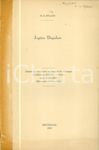Libro, pubblicazione d epoca 1955 HansGeorg PFLAUM Jupiter Depulsor Epigrafia Con dedica AUTOGRAFA 1
