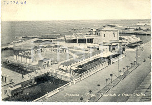 Cartolina originale da collezione 1955 ca LIVORNO Bagni PANCALDI in Corso ITALIA Cartolina FG VG 1