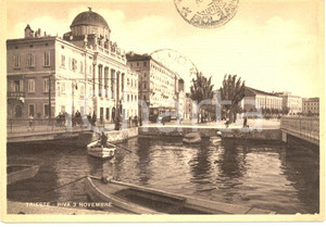 Cartolina originale da collezione 1941 TRIESTE RIVA 3 NOVEMBRE Barche all attracco  Cartolina FG VG 1