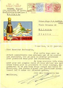 Cartolina originale da collezione 1961 BRUXELLES BELGIO Cartolina Edgard POLOME Illustrata BERGENBIER FG VG 1