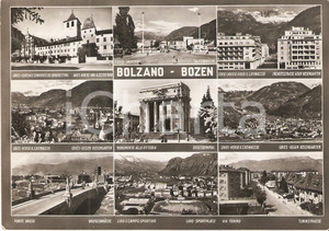Cartolina originale da collezione 1953 BOLZANO Vedutine GRIES Ponte Talvera Ponte Druso CATINACCIO *Cartolina FG 1