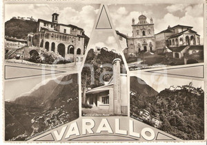 Cartolina originale da collezione 1958 VARALLO (VC) Vedutine SACRO MONTE Funivia Chiesa SAN GAUDENZIO Cartolina FG 1
