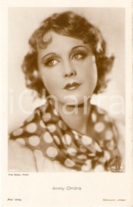Cartolina originale da collezione 1930 ca CINEMA Attrice Anny ONDRA Ritratto con foulard *Cartolina FP NV 1