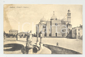 Cartolina originale da collezione 1917 PADOVA Chiesa S. Giustina *Veduta ANIMATA 1