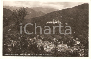 Cartolina originale da collezione 1942 VARALLO (VC) Panorama con il SACRO MONTE *Cartolina postale FP VG 1