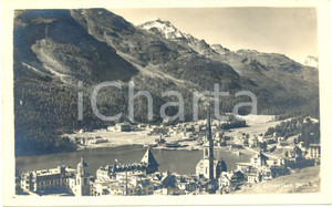 Cartolina originale da collezione 1924 SANKT MORITZ (Svizzera) Panorama con Piz CORVATSCH *Cartolina FP VG 1