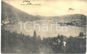 Cartolina originale da collezione 1921 COMO Veduta panoramica del lago *Cartolina postale FP VG 1