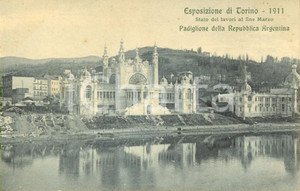 Cartolina originale da collezione 1911 TORINO EXPO - Padiglione della REPUBBLICA ARGENTINA *Cartolina FP NV 1
