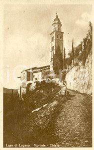 Cartolina originale da collezione 1928 MORCOTE - Chiesa - animata FP NV 1