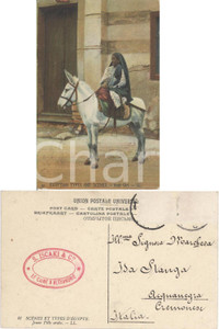 Cartolina originale da collezione 1920 Egyptian Types and Scenes  Arab Girl S. ISCAKI VG 1