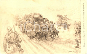 Cartolina originale da collezione 1916 WW1 Verdun OBUSIER obice  Illustr. André Fournier 1