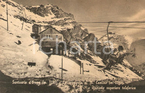 Cartolina originale da collezione 1954 OROPA (BI) Seggiovia al Monte CAMINO e stazione teleferica *Cartolina FP VG 1