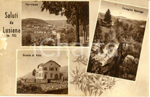 Cartolina originale da collezione 1953 LUSIANA VI Vedutine con scuole VELO e voragine SPALUGA DANNEGGIATA FP VG 1