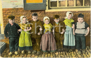 Cartolina originale da collezione 1906 ZEELAND (PAESI BASSI) Bambini con abiti caratteristici * Cartolina FP VG 1