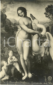 Cartolina originale da collezione 1950 ca ROMA Leonardo da Vinci LEDA Galleria BORGHESE Cartolina FP NV 1
