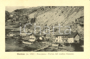 Cartolina originale da collezione 1930 ca CLAVIERE (TO) Panorama - Un'ora dal confine francese *Cartolina FP NV 1